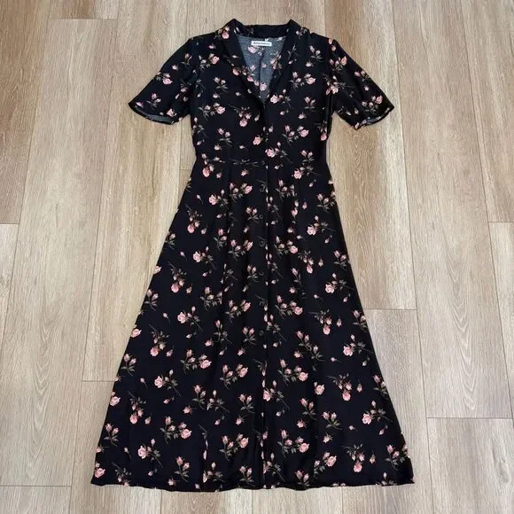 S O L D : Reformation Size 8 Rocki Collared Midi Dress Romy Rose Floral Print - Picture 6 of 14